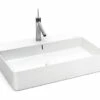 Lavabo Sospeso/Appoggio Design Santona 60X42X13 In Ceramica Lucido Bianco -arredo bagno negozio lavabo design santona 60 42 21699