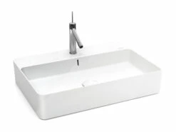 Lavabo Sospeso/Appoggio Design Santona 60X42X13 In Ceramica Lucido Bianco
