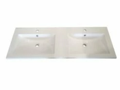 Lavabo Incasso Unitop Slim 2 Vasche 120X46 In Resina Lucido Bianco