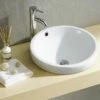Lavabo Semincasso Soprapiano Lille Ø46,5 H6,3 In Ceramica Lucido Bianco 2 Lavabo Semincasso Soprapiano Lille Ø46,5 H6,3 In Ceramica Lucido Bianco -arredo bagno negozio lavabo lille