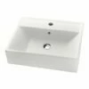 Lavabo Da Appoggio Luxor 50X41,5 In Resina Opaco Bianco Carrara -arredo bagno negozio lavabo luxor bianco