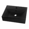 Lavabo Da Appoggio Luxor 50X41,5 In Resina Opaco Nero Africa -arredo bagno negozio lavabo luxor nero