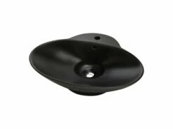 Lavabo Da Appoggio Menphis 61X49 In Resina Opaco Nero Africa