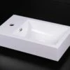 Lavabo Appoggio/Sospeso Papete 46X26Xh14 In Resina Lucido Bianco -arredo bagno negozio lavabo papete