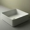 Lavabo Da Appoggio Piuma Quadrato 40X40 H12 In Ceramica Lucido Bianco