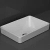 Lavabo Semincasso Soprapiano Piuma 50X35 H7,5 In Ceramica Lucido Bianco -arredo bagno negozio lavabo piuma semincasso 1