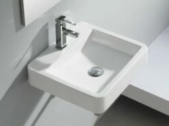 Lavabo Sospeso Somahoz 45X42 H10 In Ceramica Lucido Bianco