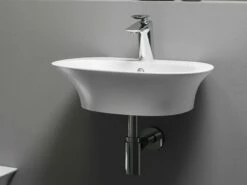 Lavabo Sospeso/Appoggio Berlino 55 Cm In Ceramica Bianco