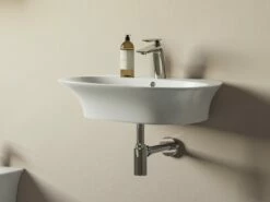Lavabo Sospeso/Appoggio Berlino 65 Cm In Ceramica Bianco