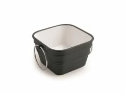 Lavabo Sospeso/Appoggio Bacile Qubo 40X40XH25 Con Anelli In Ceramica Grigio Opaco