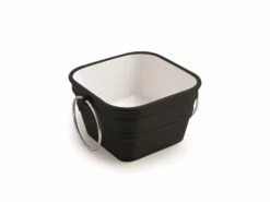 Lavabo Sospeso/Appoggio Bacile Qubo 40X40XH25 Con Anelli In Ceramica Nero Opaco