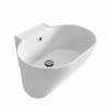 Lavabo Sospeso/Appoggio Tino 60X50Xh.30 In Ceramica Opaco Bianco -arredo bagno negozio lavabo tino bianco matt