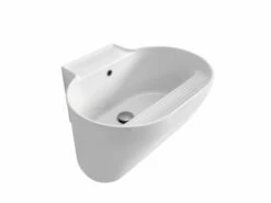 Lavabo Lavanderia Tino 60X50Xh30 Con Strofinatoio Bianco Opaco