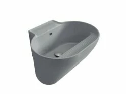 Lavabo Lavanderia Tino 60X50Xh30 Con Strofinatoio Grigio Opaco