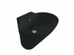 Lavabo Lavanderia Tino 60X50Xh30 Con Strofinatoio Nero Opaco