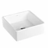 Lavabo Da Appoggio Ubeda 38X38 H13,5 In Ceramica Lucido Bianco -arredo bagno negozio lavabo ubeda