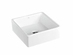 Lavabo Da Appoggio Ubeda 38X38 H13,5 In Ceramica Lucido Bianco