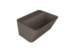 Lavabo Sospeso/Appoggio Wynn 50X40Xh.25 In Ceramica Opaco Siena