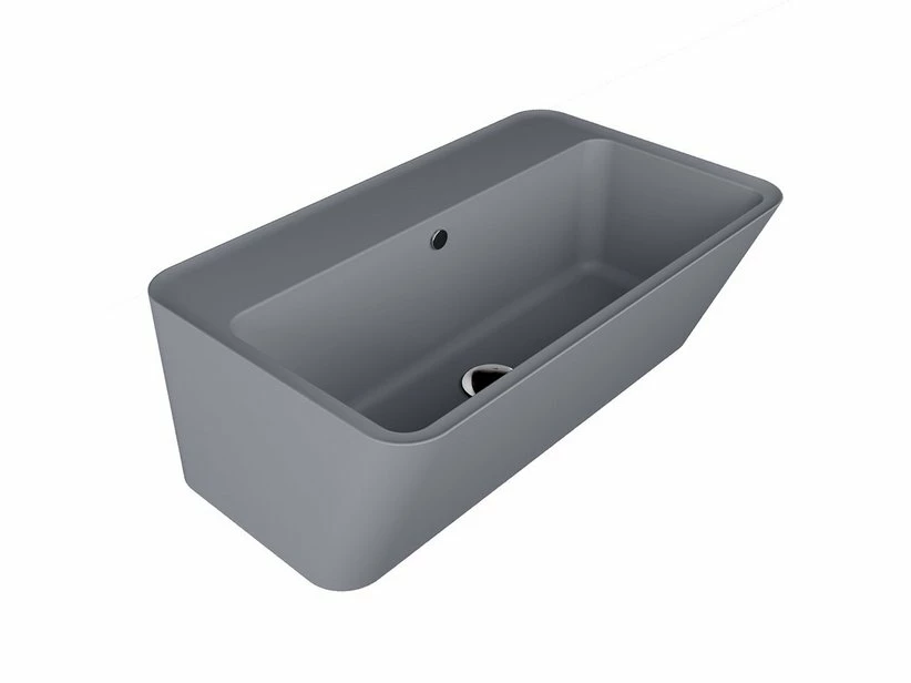 Lavabo Sospeso/Appoggio Wynn 70X40Xh.25 In Ceramica Opaco Grigio 3 Lavabo Sospeso/Appoggio Wynn 70X40Xh.25 In Ceramica Opaco Grigio