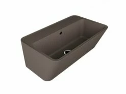 Lavabo Sospeso/Appoggio Wynn 70X40Xh.25 In Ceramica Opaco Siena