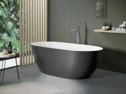 Vasca Freestanding Leo 160x74 Cm Esterno Antracite Berlino/Interno Bianco Opaco