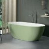 Vasca Freestanding Leo 160x74 Cm Esterno Verde Basilico/Interno Bianco Opaco -arredo bagno negozio leo 70330
