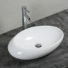 Lavabo Da Appoggio Liri 58x37 H15 In Ceramica Bianco Lucido