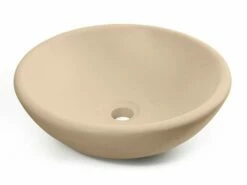 Lavabo Da Appoggio Norma In Resina Opaco Crema Marfil