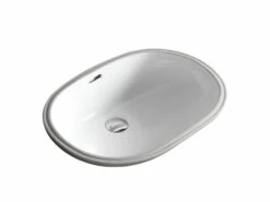 Lavabo Da Incasso Sottopiano Oglio 54,5X40 In Ceramica Bianco Lucido