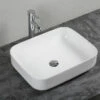 Lavabo Da Appoggio Piave 50x40 H13,5 In Ceramica Bianco Lucido -arredo bagno negozio piave lavabo ceramica bianco