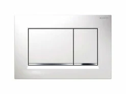 Placca Wc Geberit Sigma30 2 Pulsanti Bianco/Cromo/Bianco