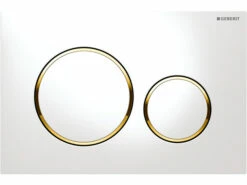 Placca WC Geberit Sigma 20 2 Pulsanti Bianco/Oro/Bianco