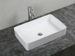 Lavabo Da Appoggio Po' 60x37,5 H12 In Ceramica Bianco Lucido