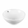 Lavabo Da Appoggio Reno Ø41 H17,5 In Ceramica Bianco Lucido -arredo bagno negozio reno lavabo ceramica bianco minimale 21352