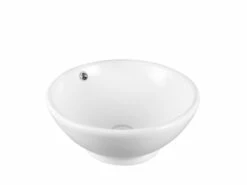 Lavabo Da Appoggio Reno Ø41 H17,5 In Ceramica Bianco Lucido