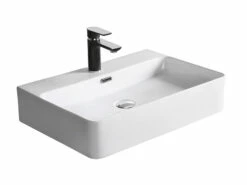 Lavabo Da Appoggio Sarca 60x42 In Ceramica Bianco Lucido