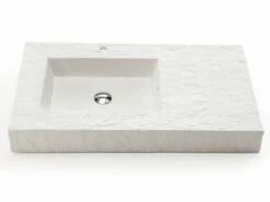 Lavabo Top Slate 90 In Resina Bianco Carrara