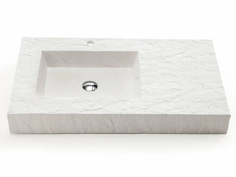Lavabo Top Slate 90 In Resina Bianco Carrara 3 Lavabo Top Slate 90 In Resina Bianco Carrara