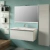 Specchio Bagno Smart 89X61,5 H2 Larice Bianco -arredo bagno negozio smart 90 larice bianco specchio con cornice