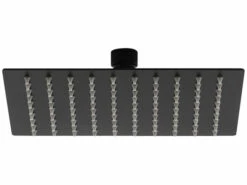 Soffione Doccia Low 20X20 Acciaio Inox Quadrato Nero Opaco