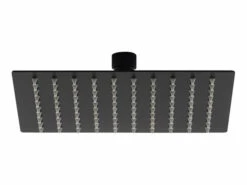 Soffione Doccia Low 25X25 Acciaio Inox Quadrato Nero Opaco