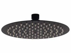 Soffione Doccia Low Ø30 Cm Acciaio Inox Tondo Nero Opaco