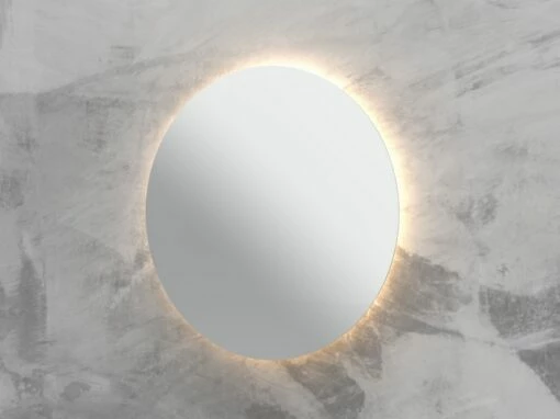 Specchio Bagno Vanity Ø60 Cm Tondo A Led Retroilluminato -arredo bagno negozio specchiera bagno vanity retroilluminata 80 con specchio a filo lucido led 1