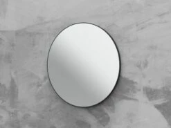 Specchio Bagno Queen Ø80 Cm Con Cornice Verniciato Nero Opaco