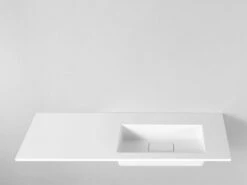 Lavabo Da Appoggio Unitop Hide 140,5X51,5 Destro In Resina Opaco Bianco