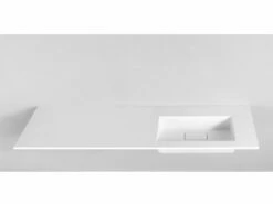 Lavabo Da Appoggio Unitop Hide 180X51,5 Destro In Resina Lucido Bianco