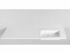 Lavabo Da Appoggio Unitop Hide 190,5X51,5 Destro In Resina Lucido Bianco