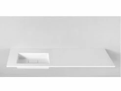 Lavabo Da Appoggio Unitop Hide 190,5X51,5 Sinistro In Resina Lucido Bianco