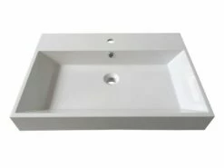 Lavabo Appoggio/Incasso Unitop Qubo 70X48 In Resina Lucido Bianco