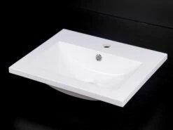 Lavabo Incasso Unitop Slim 51X40 In Resina Lucido Bianco